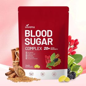 VivoNu Blood Sugar Complex Supplement | Advanced Formula with 20 Herbs and Vitamins with Cinnamon, Turmeric, Black Pepper, Licorice and More, Veg