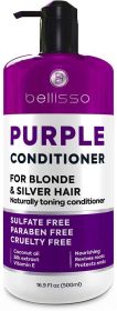 Purple Conditioner for Blonde Hair Goodbye to Orange and Yellow Brassy Tones For Color Treated Bleached Silver White and Gray Hair Sulfate and Pa