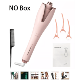 Multi-Automatic Hair Curler Hair Curling Iron LCD Ceramic Rotating Hair Waver Magic Curling Wand Irons Hair Styling Tools (Plug standard: EU, Color: Pink 2)