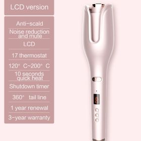 Multi-Automatic Hair Curler Hair Curling Iron LCD Ceramic Rotating Hair Waver Magic Curling Wand Irons Hair Styling Tools (Plug standard: AU, Color: Pink)